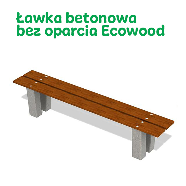 ławka betonowa bez oparcia ecowood