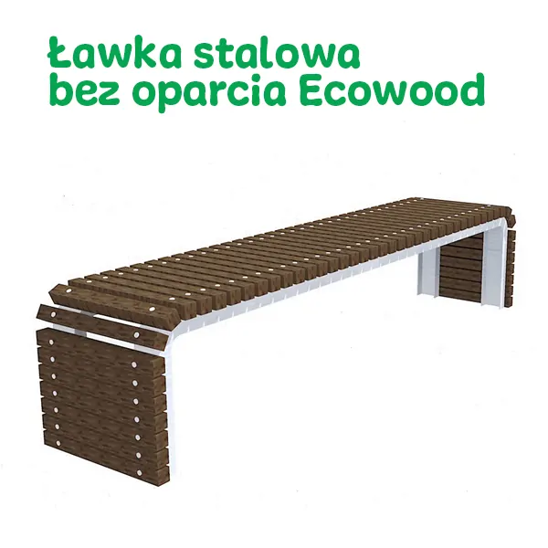 ławka stalowa bez oparcia ecowood